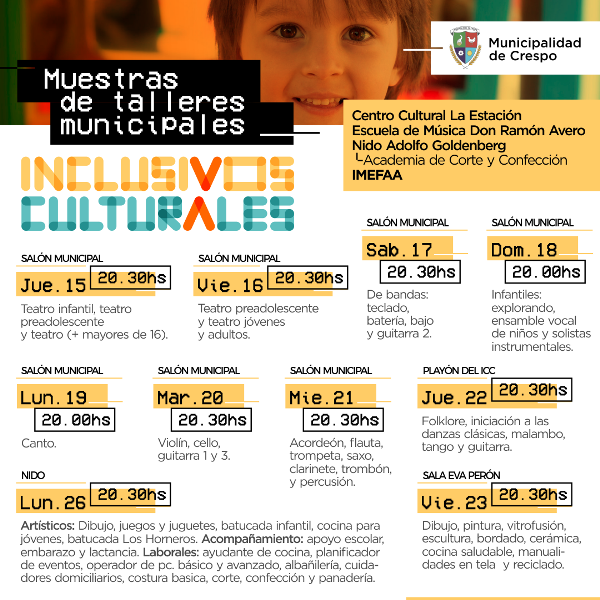 MUESTRAS DE TALLERES INCLUSIVOS CULTURALES