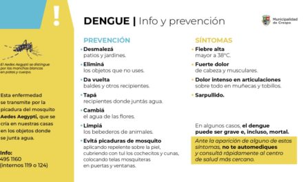 ACTIVAMOS EL PROTOCOLO DE BLOQUEO ANTE UN CASO DE DENGUE IMPORTADO EN NUESTRA CIUDAD