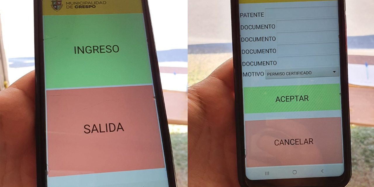 MUNICIPALIDAD CRESPO JUNTO A DESARROLLADORES INFORMÁTICOS PRIVADOS CREARON UNA APLICACIÓN PARA CONTROLAR LOS INGRESOS A LA CIUDAD Y GENERAR ESTADÍSTICAS