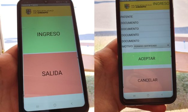 MUNICIPALIDAD CRESPO JUNTO A DESARROLLADORES INFORMÁTICOS PRIVADOS CREARON UNA APLICACIÓN PARA CONTROLAR LOS INGRESOS A LA CIUDAD Y GENERAR ESTADÍSTICAS