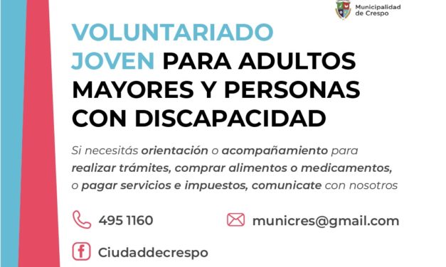 SE CREÓ EL VOLUNTARIADO JOVEN PARA ADULTOS MAYORES Y PERSONAS CON DISCAPACIDAD