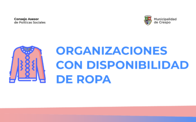 CONSEJO MUNICIPAL DE POLÍTICAS SOCIALES: ORGANIZACIONES CON DISPONIBILIDAD DE ROPA Y FRAZADAS