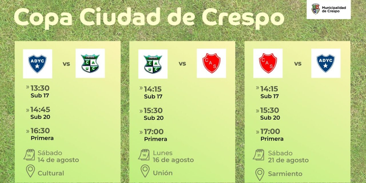 SE VIENE LA COPA ‘CIUDAD DE CRESPO’ DE FÚTBOL