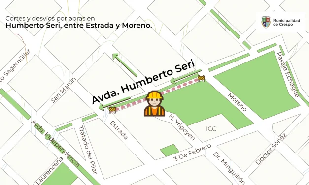 CIRCULACIÓN CERRADA EN AVDA. HUMBERTO SERI, DESDE ESTRADA HACIA MORENO, POR REEMPLAZOS DE PAÑOS DEL PAVIMENTO