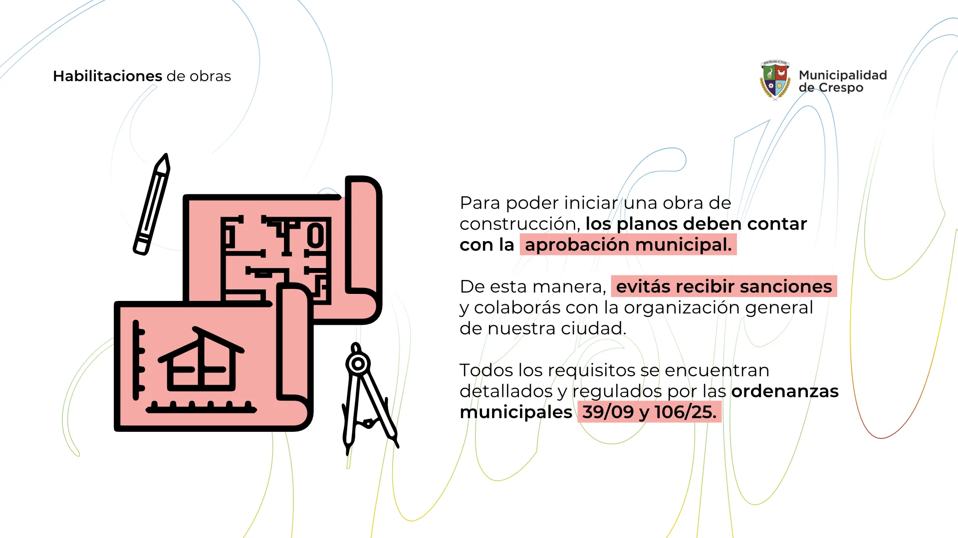Imagen informativa de inicio de obra