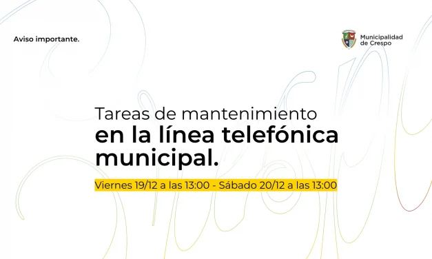La línea telefónica municipal estará interrumpida por trabajos de mantenimiento