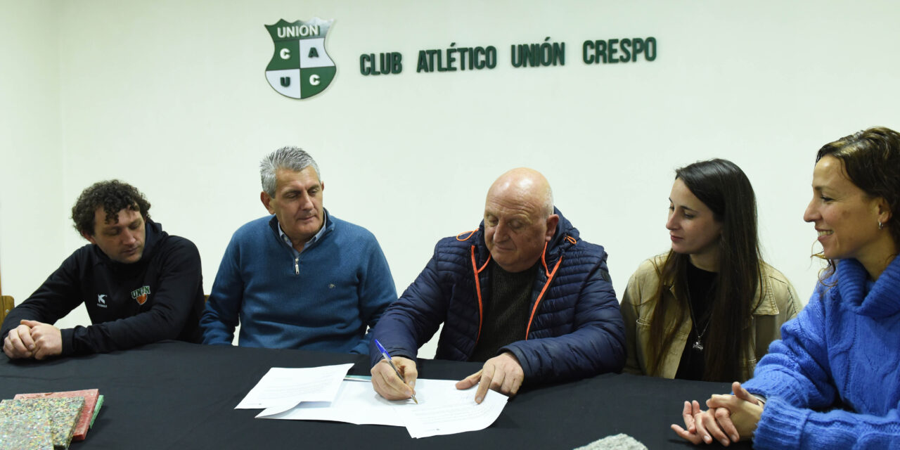 LA MUNICIPALIDAD DE CRESPO Y EL CLUB ATLÉTICO UNIÓN FIRMARON UN CONVENIO DE ‘COLABORACIÓN MUTUA Y DE COMPROMISO AMBIENTAL’